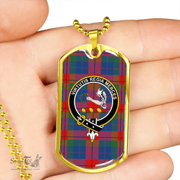 ScottishPlaid Skene of Cromar Modern Clan Tartan Dog Tag Necklace - Crest Classic Scottish Plaid Tartan Plaid