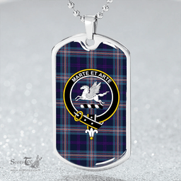 ScottishPlaid Nevoy Clan Tartan Dog Tag Necklace - Crest Classic Scottish Plaid Tartan Plaid