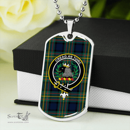 ScottishPlaid MacLaren Modern Clan Tartan Dog Tag Necklace - Crest Classic Scottish Plaid Tartan Plaid