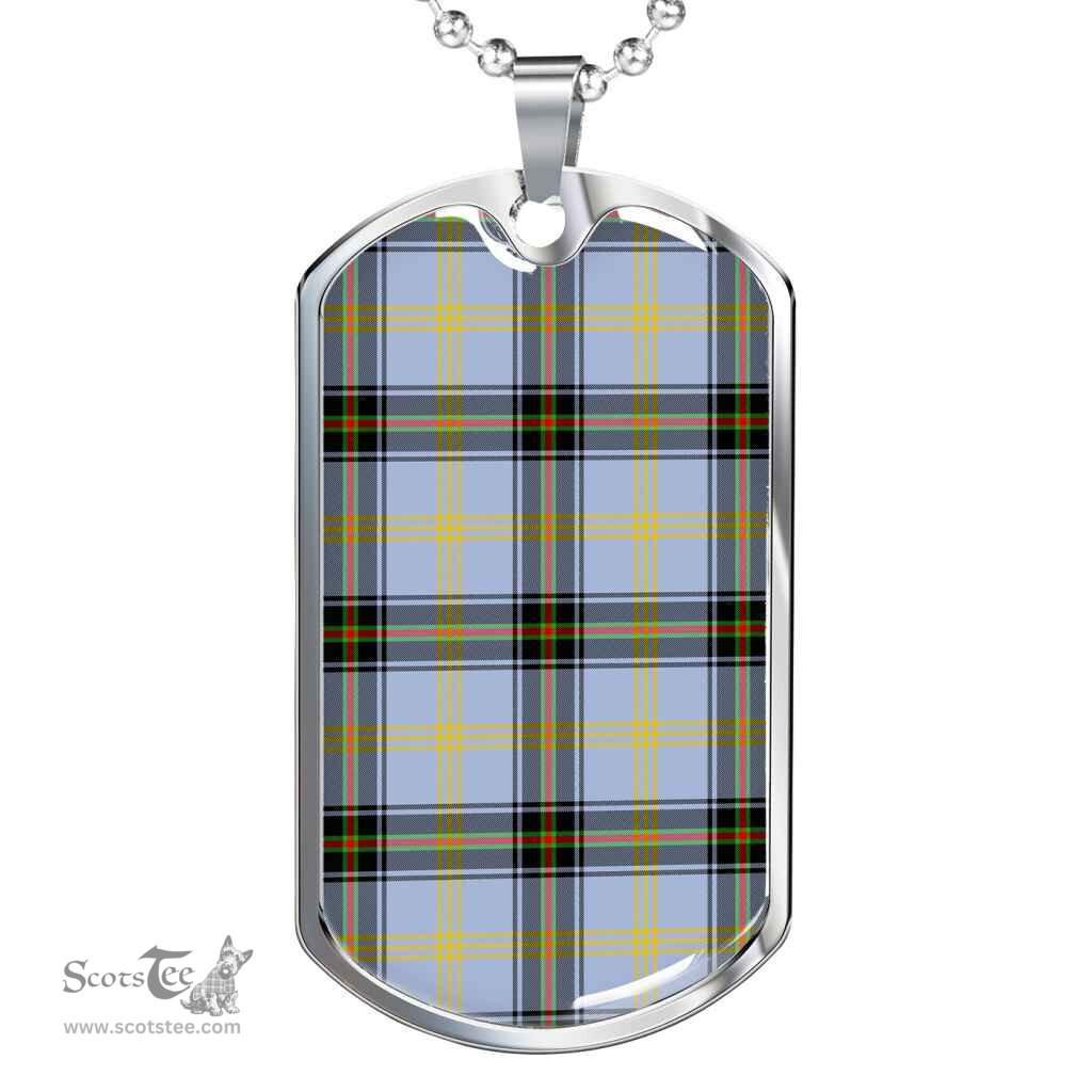 Scottish Bell of the Borders Clan Tartan Dog Tag Necklace - Classic Scottish Plaid Tartan Plaid