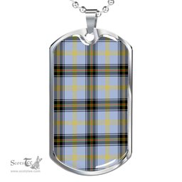 Scottish Bell of the Borders Clan Tartan Dog Tag Necklace - Classic Scottish Plaid Tartan Plaid