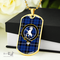 ScottishPlaid Swan Modern Clan Tartan Dog Tag Necklace - Crest Classic Scottish Plaid Tartan Plaid