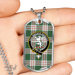 ScottishPlaid MacDiarmid Dress Ancient Clan Tartan Dog Tag Necklace - Crest Classic Scottish Plaid Tartan Plaid