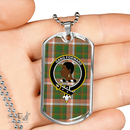 ScottishPlaid Stirling Millennium Ancient Clan Tartan Dog Tag Necklace - Crest Classic Scottish Plaid Tartan Plaid