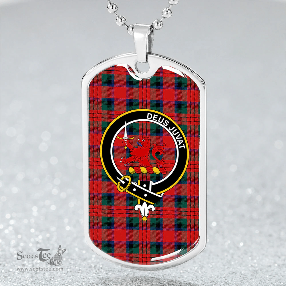 ScottishPlaid MacDuff Modern Clan Tartan Dog Tag Necklace - Crest Classic Scottish Plaid Tartan Plaid