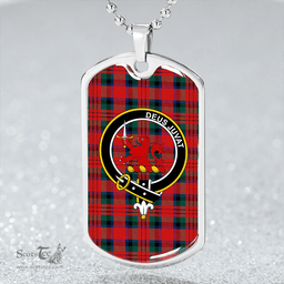 ScottishPlaid MacDuff Modern Clan Tartan Dog Tag Necklace - Crest Classic Scottish Plaid Tartan Plaid