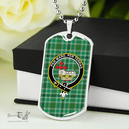 ScottishPlaid MacDonald Hunting (Donald Hunting) Modern Clan Tartan Dog Tag Necklace - Crest Classic Scottish Plaid Tartan Plaid