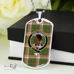 ScottishPlaid Stirling Millennium Ancient Clan Tartan Dog Tag Necklace - Crest Classic Scottish Plaid Tartan Plaid
