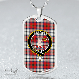ScottishPlaid MacCulloch 1746 Dress Modern Clan Tartan Dog Tag Necklace - Crest Classic Scottish Plaid Tartan Plaid