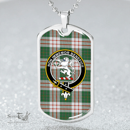 ScottishPlaid MacDiarmid Dress Ancient Clan Tartan Dog Tag Necklace - Crest Classic Scottish Plaid Tartan Plaid
