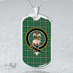 ScottishPlaid Toshach Modern Clan Tartan Dog Tag Necklace - Crest Classic Scottish Plaid Tartan Plaid