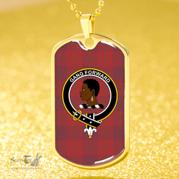 ScottishPlaid Stirling of Keir Ancient Clan Tartan Dog Tag Necklace - Crest Classic Scottish Plaid Tartan Plaid