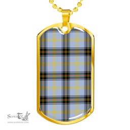 Scottish Bell of the Borders Clan Tartan Dog Tag Necklace - Classic Scottish Plaid Tartan Plaid