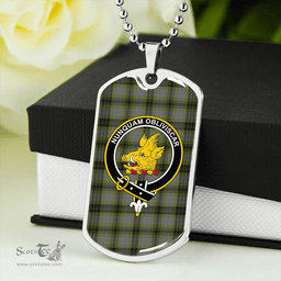 ScottishPlaid MacIver Modern Clan Tartan Dog Tag Necklace - Crest Classic Scottish Plaid Tartan Plaid