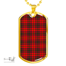 Scottish Matheson Modern Clan Tartan Dog Tag Necklace - Classic Scottish Plaid Tartan Plaid