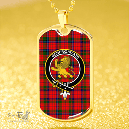ScottishPlaid Nicolson Modern Clan Tartan Dog Tag Necklace - Crest Classic Scottish Plaid Tartan Plaid