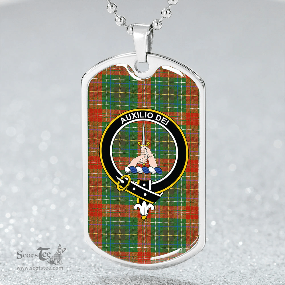 ScottishPlaid Muirhead #2 Ancient Clan Tartan Dog Tag Necklace - Crest Classic Scottish Plaid Tartan Plaid