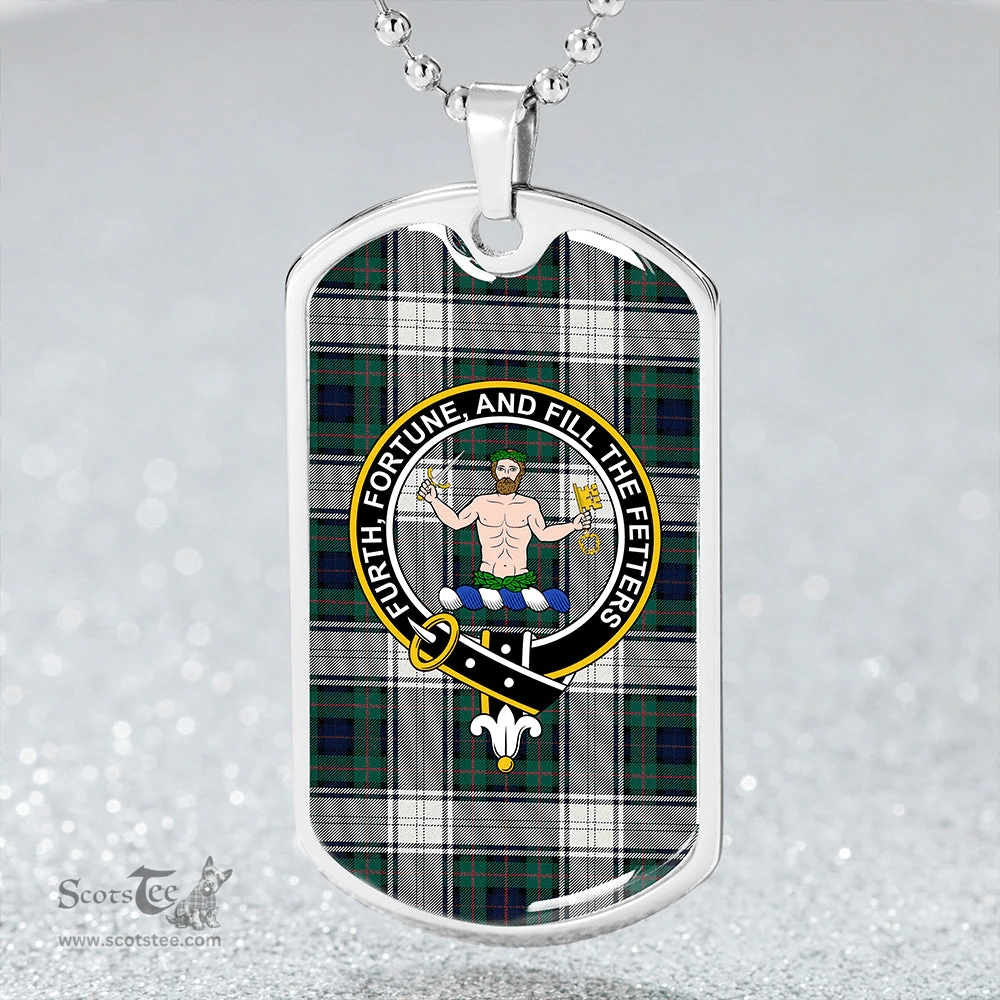 ScottishPlaid Murray of Atholl Dress (Murray Dress) Modern Clan Tartan Dog Tag Necklace - Crest Classic Scottish Plaid Tartan Plaid