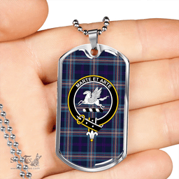 ScottishPlaid Nevoy Clan Tartan Dog Tag Necklace - Crest Classic Scottish Plaid Tartan Plaid