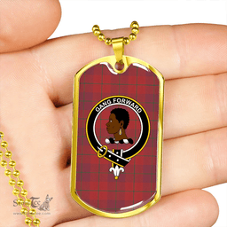 ScottishPlaid Stirling of Keir Ancient Clan Tartan Dog Tag Necklace - Crest Classic Scottish Plaid Tartan Plaid