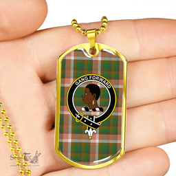 ScottishPlaid Stirling Millennium Ancient Clan Tartan Dog Tag Necklace - Crest Classic Scottish Plaid Tartan Plaid