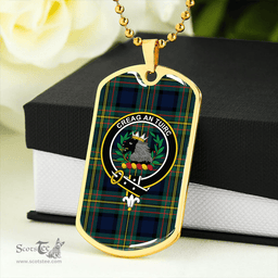 ScottishPlaid MacLaren Modern Clan Tartan Dog Tag Necklace - Crest Classic Scottish Plaid Tartan Plaid