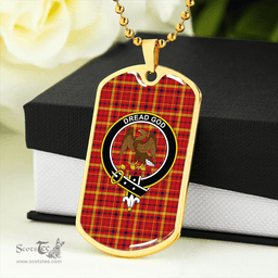 ScottishPlaid Munro Culloden Modern Clan Tartan Dog Tag Necklace - Crest Classic Scottish Plaid Tartan Plaid