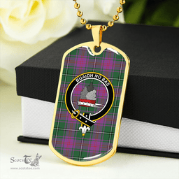 ScottishPlaid MacNeil of Barra (MacNeil/MacNeill) (Clans Originaux) Ancient Clan Tartan Dog Tag Necklace - Crest Classic Scottish Plaid Tartan Plaid