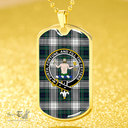 ScottishPlaid Murray of Atholl Dress (Murray Dress) Modern Clan Tartan Dog Tag Necklace - Crest Classic Scottish Plaid Tartan Plaid