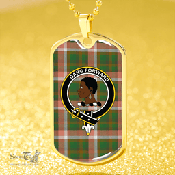 ScottishPlaid Stirling Millennium Ancient Clan Tartan Dog Tag Necklace - Crest Classic Scottish Plaid Tartan Plaid