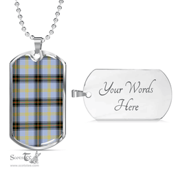 Scottish Bell of the Borders Clan Tartan Dog Tag Necklace - Classic Scottish Plaid Tartan Plaid