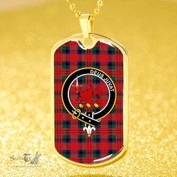 ScottishPlaid MacDuff Modern Clan Tartan Dog Tag Necklace - Crest Classic Scottish Plaid Tartan Plaid