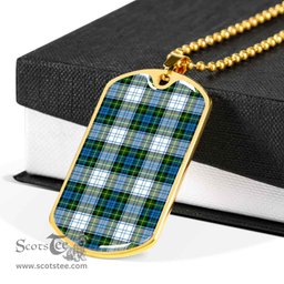 Scottish Campbell Dress Clan Tartan Dog Tag Necklace - Classic Scottish Plaid Tartan Plaid