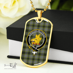 ScottishPlaid MacIver Modern Clan Tartan Dog Tag Necklace - Crest Classic Scottish Plaid Tartan Plaid