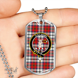 ScottishPlaid MacCulloch 1746 Dress Modern Clan Tartan Dog Tag Necklace - Crest Classic Scottish Plaid Tartan Plaid