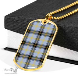 Scottish Bell of the Borders Clan Tartan Dog Tag Necklace - Classic Scottish Plaid Tartan Plaid