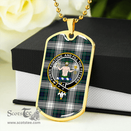 ScottishPlaid Murray of Atholl Dress (Murray Dress) Modern Clan Tartan Dog Tag Necklace - Crest Classic Scottish Plaid Tartan Plaid