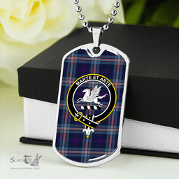 ScottishPlaid Nevoy Clan Tartan Dog Tag Necklace - Crest Classic Scottish Plaid Tartan Plaid