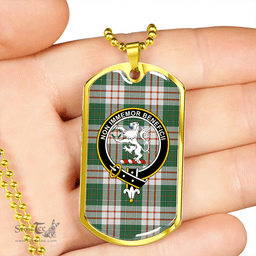 ScottishPlaid MacDiarmid Dress Ancient Clan Tartan Dog Tag Necklace - Crest Classic Scottish Plaid Tartan Plaid