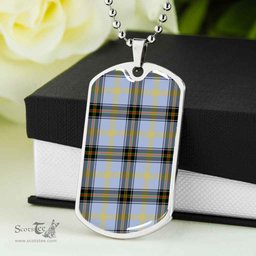 Scottish Bell of the Borders Clan Tartan Dog Tag Necklace - Classic Scottish Plaid Tartan Plaid