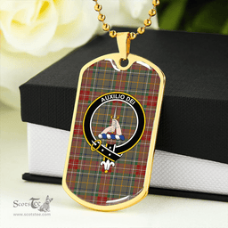 ScottishPlaid Muirhead Hunting Modern Clan Tartan Dog Tag Necklace - Crest Classic Scottish Plaid Tartan Plaid