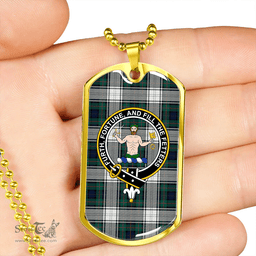 ScottishPlaid Murray of Atholl Dress (Murray Dress) Modern Clan Tartan Dog Tag Necklace - Crest Classic Scottish Plaid Tartan Plaid