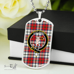 ScottishPlaid MacCulloch 1746 Dress Modern Clan Tartan Dog Tag Necklace - Crest Classic Scottish Plaid Tartan Plaid