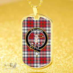 ScottishPlaid MacCulloch 1746 Dress Modern Clan Tartan Dog Tag Necklace - Crest Classic Scottish Plaid Tartan Plaid