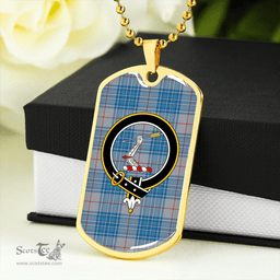 ScottishPlaid Thorburn USA (Thurburn USA) Ancient Clan Tartan Dog Tag Necklace - Crest Classic Scottish Plaid Tartan Plaid