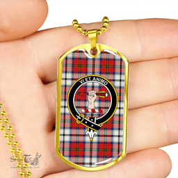 ScottishPlaid MacCulloch 1746 Dress Modern Clan Tartan Dog Tag Necklace - Crest Classic Scottish Plaid Tartan Plaid
