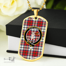 ScottishPlaid MacCulloch 1746 Dress Modern Clan Tartan Dog Tag Necklace - Crest Classic Scottish Plaid Tartan Plaid