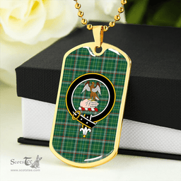 ScottishPlaid Toshach Modern Clan Tartan Dog Tag Necklace - Crest Classic Scottish Plaid Tartan Plaid