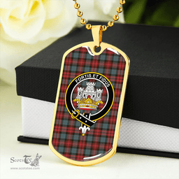 ScottishPlaid MacLachlan Weathered Clan Tartan Dog Tag Necklace - Crest Classic Scottish Plaid Tartan Plaid