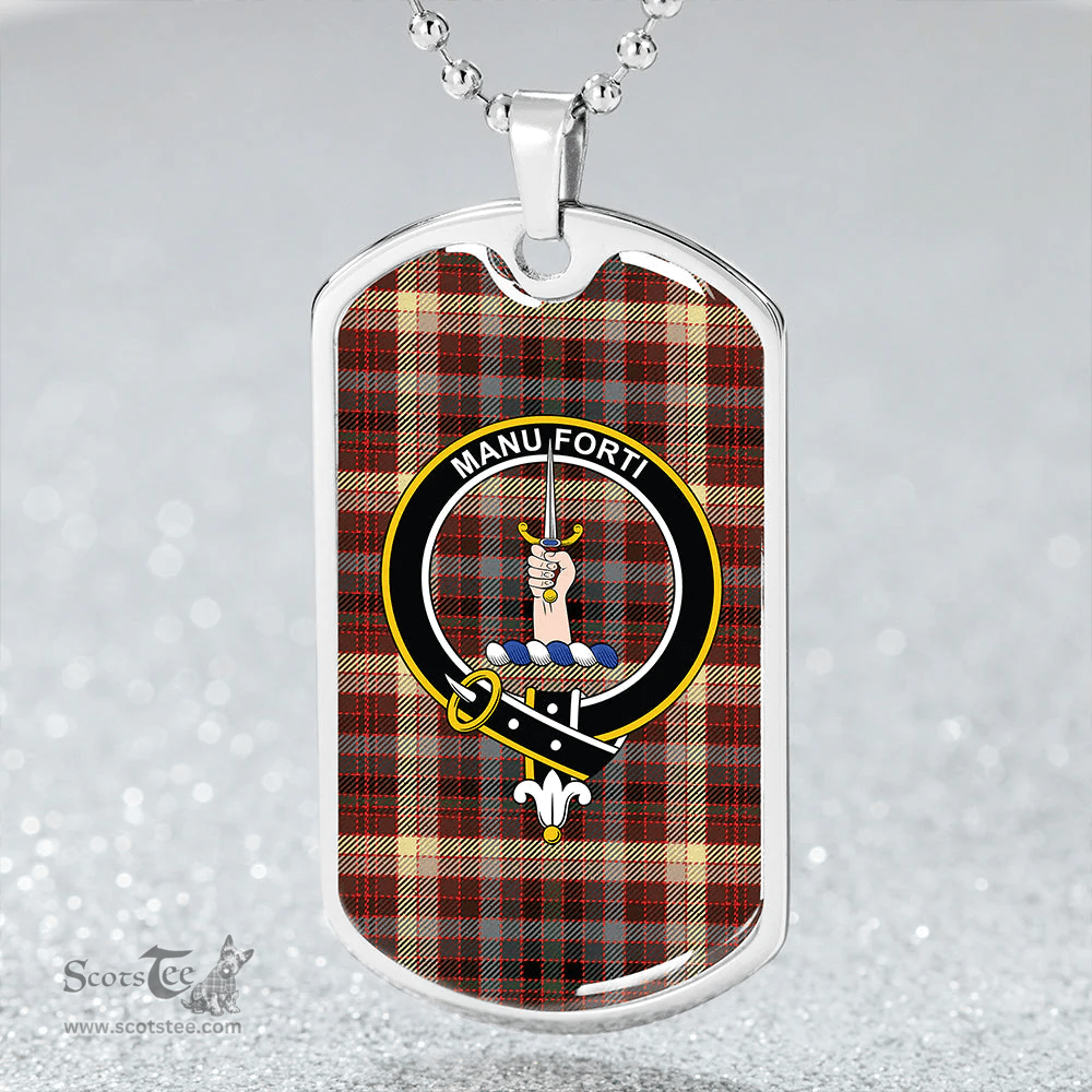 ScottishPlaid MacKay of Strathnaver Modern Clan Tartan Dog Tag Necklace - Crest Classic Scottish Plaid Tartan Plaid